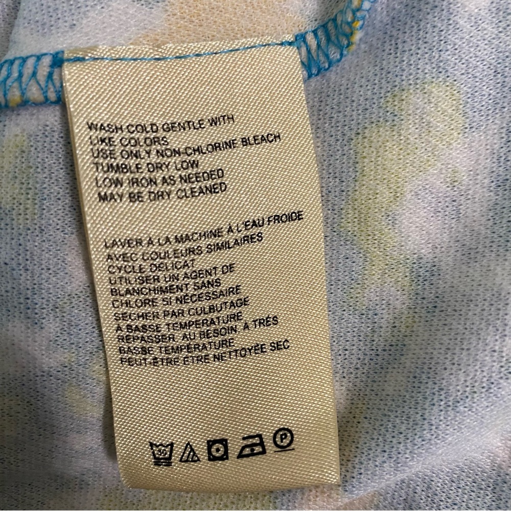 Maeve Floral Textured Boat Neck Scoop Tank Top in Yellow, Green & Lavender Sz S - Picture 9 of 9